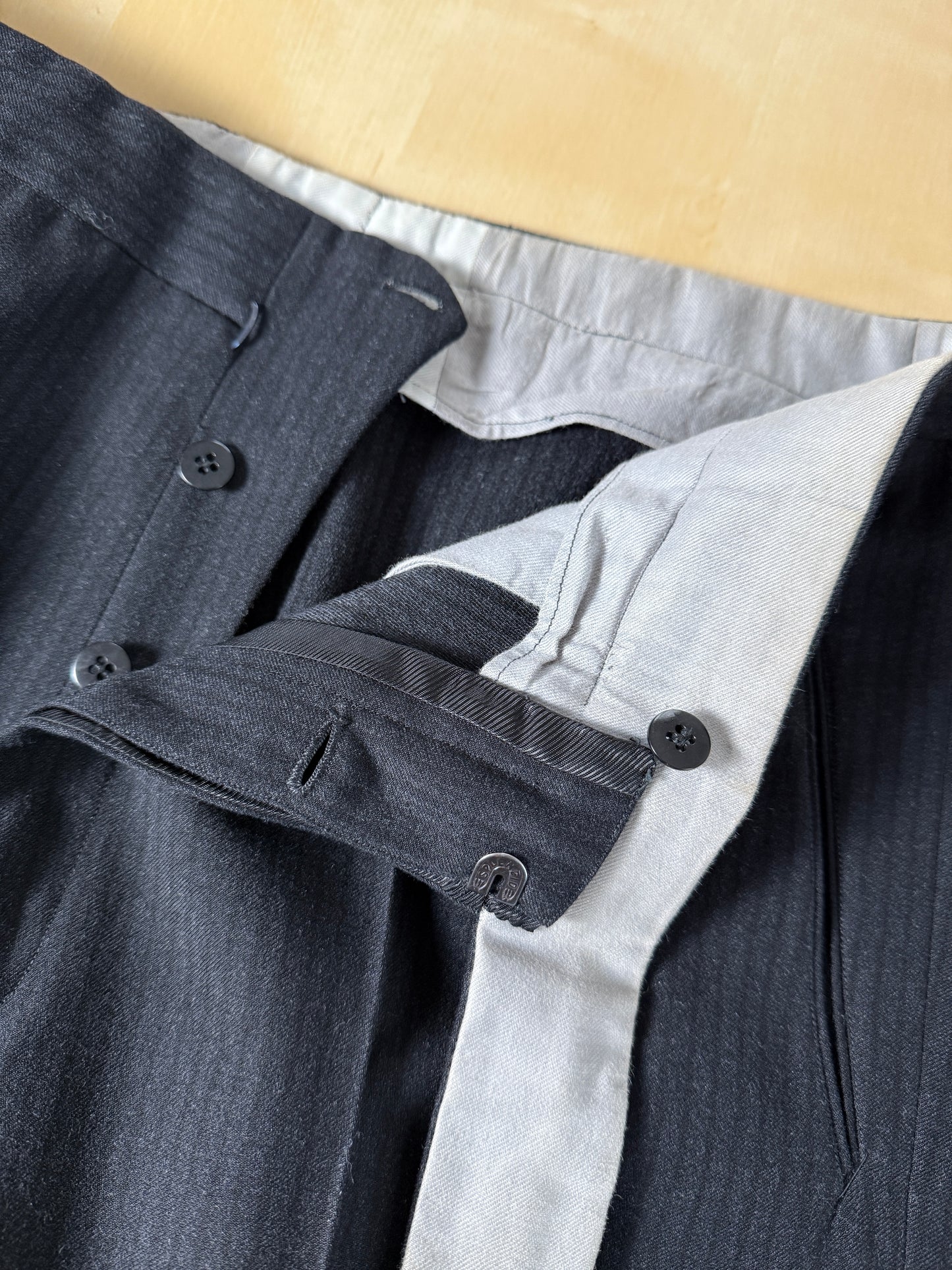 Completo sartoriale anni ‘50/‘60 monopetto revers a lancia - tg. 50 corta