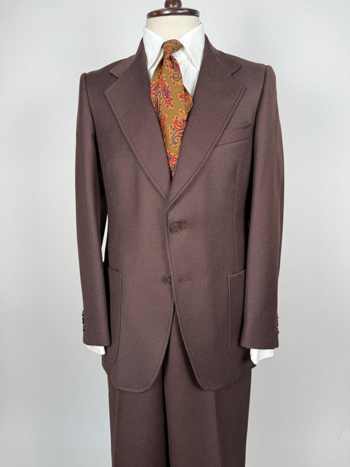 Completo anni ‘70 cavalry twill marrone - tg. 44/46