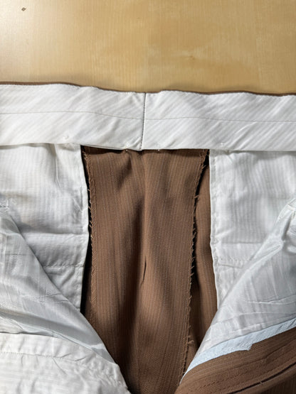 Completo Corneliani anni ‘70 lana pettinata marrone - tg. 48