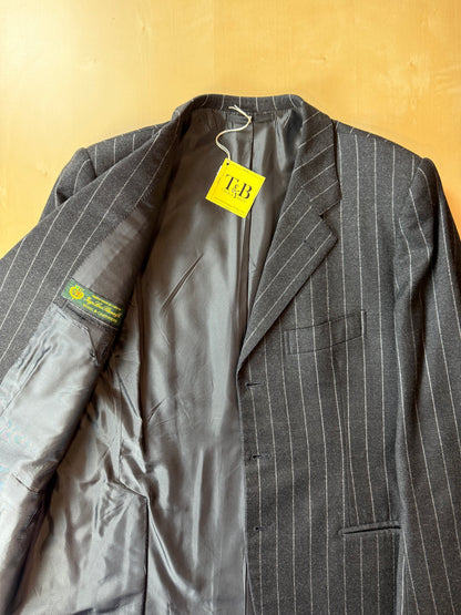 Completo gessato sartoriale in flanella lana e cashmere tessuto Loro Piana - tg. 50