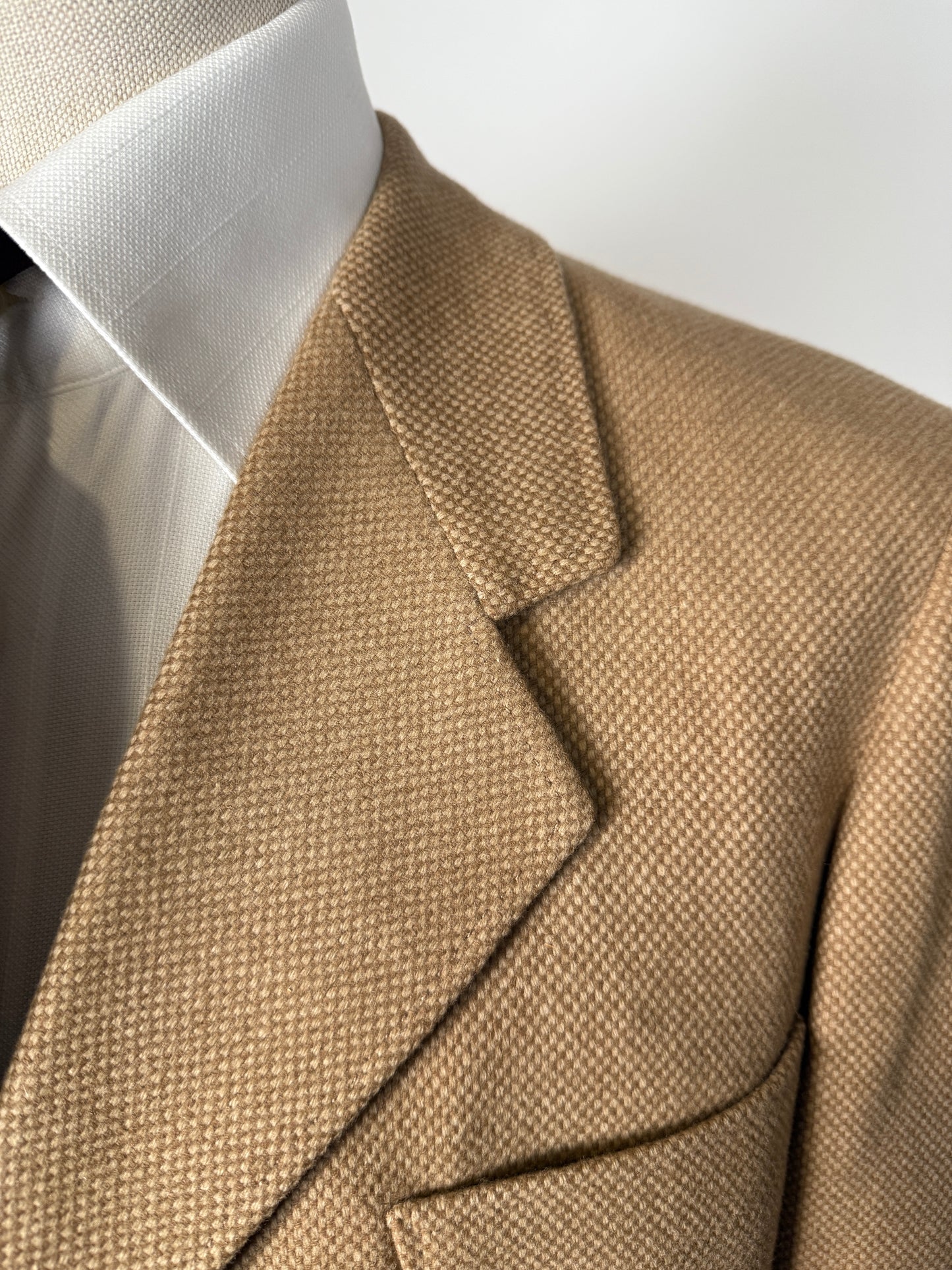 Giacca anni ‘60 sartoriale occhio di pernice color cammello - tg. 50/52