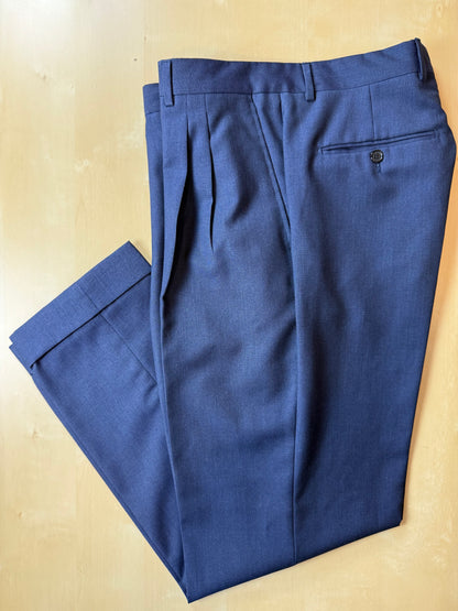 Pantaloni fresco lana blu anni '80 - tg. 48/50