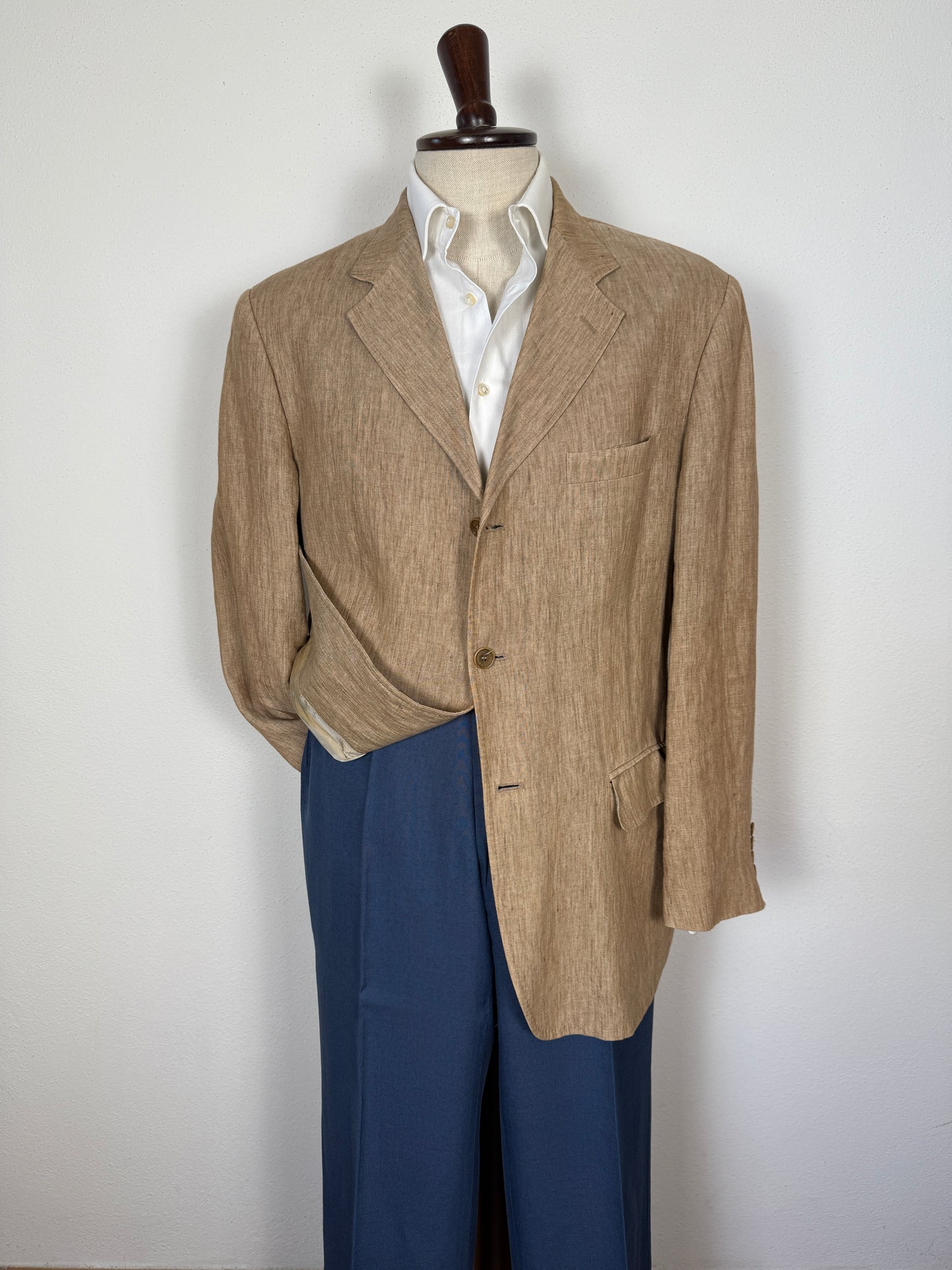 Giacca in puro lino color corda - tg. 52