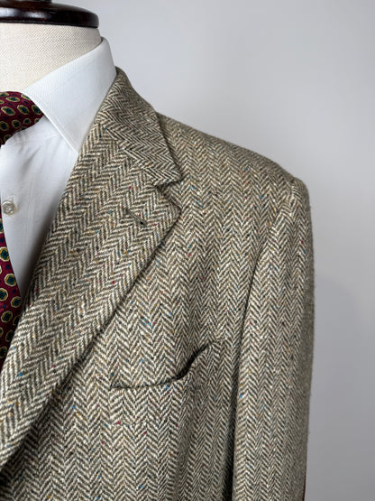 Giacca anni '90 donegal tweed salvia - tg. 52