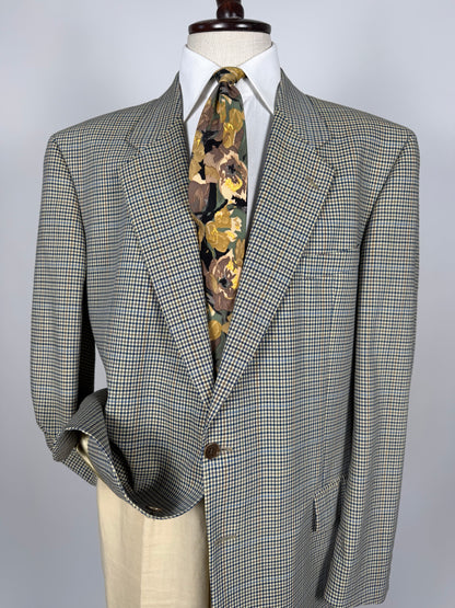 Giacca anni '80 fresco lana check - tg. 58/60 lunga