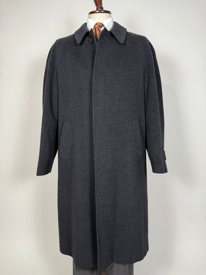 Cappotto raglan in panno lana e cashmere grigio fumo - tg. 54-58