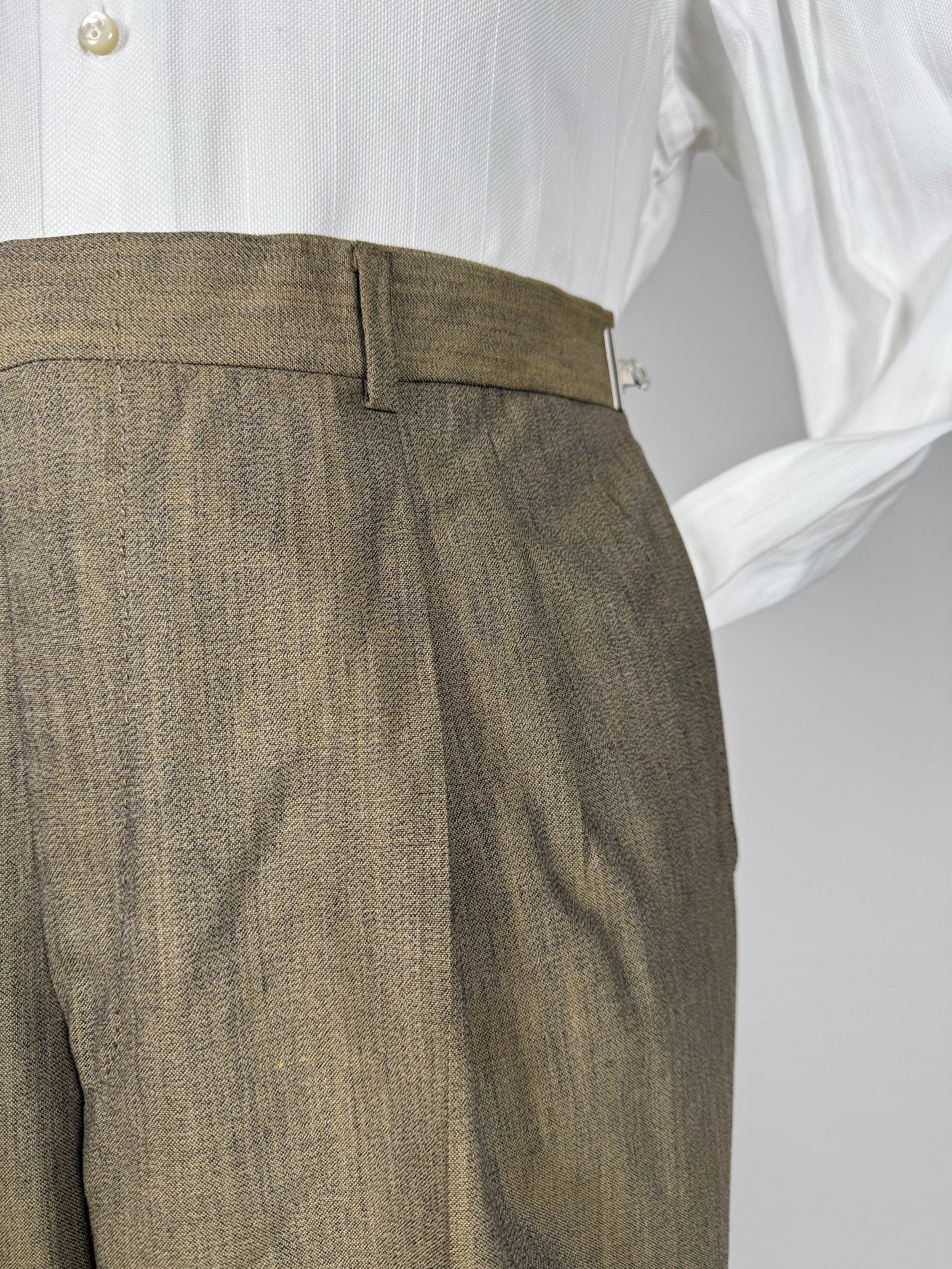 Pantaloni fresco lana cachi mélange (NOS) - tg. 46/48