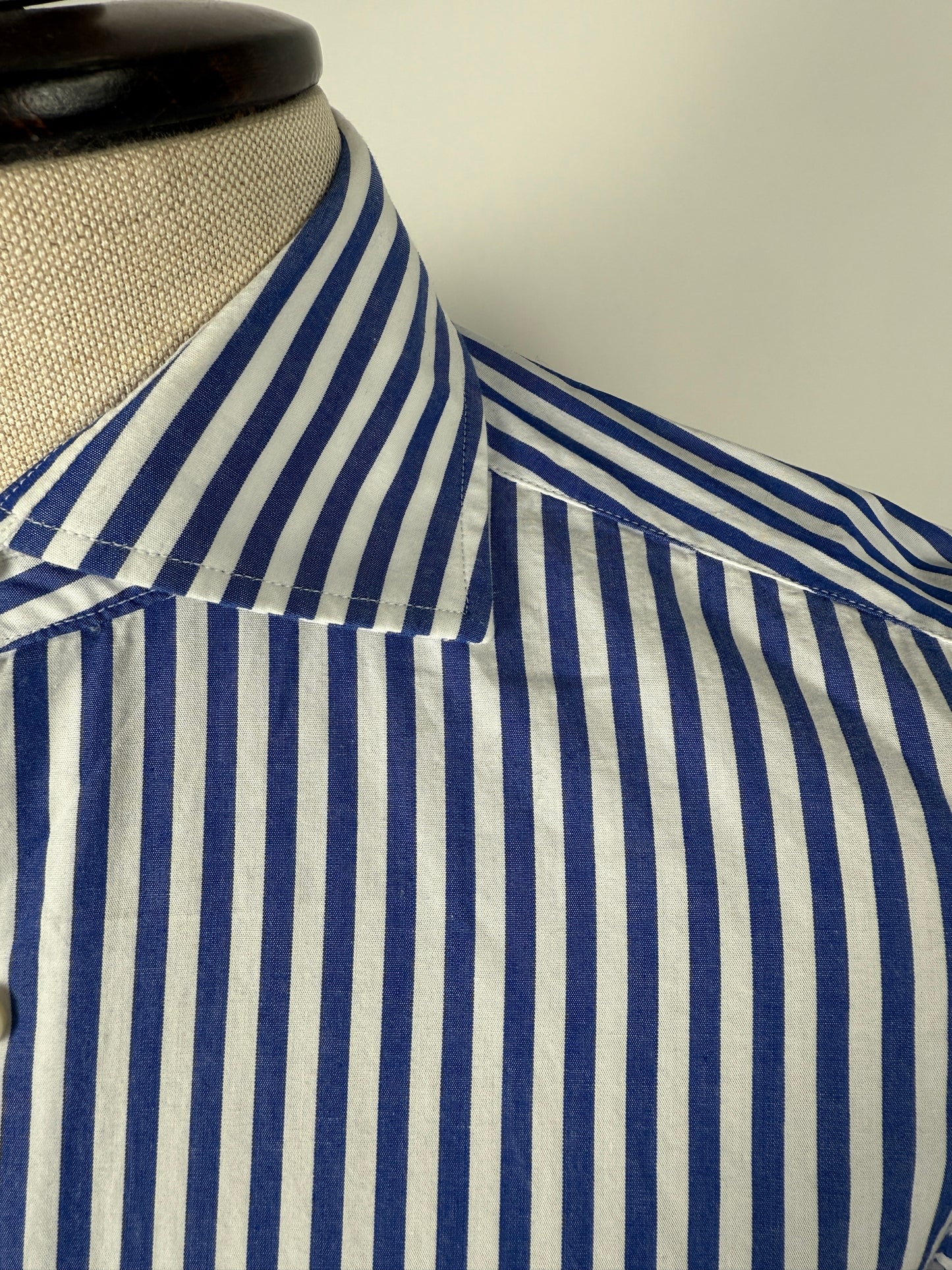 Camicia riga bacchettata blu - tg. S collo 39