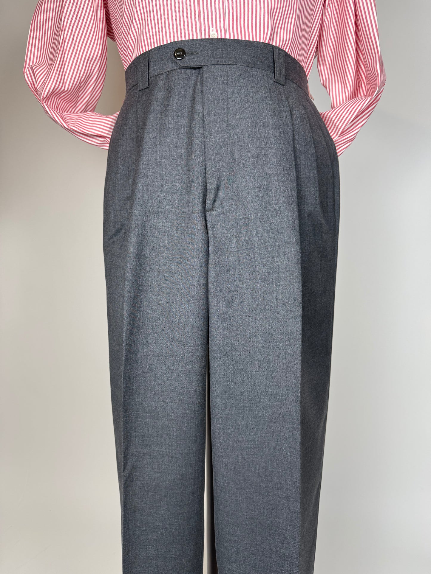 Pantaloni fresco lana grigio antracite anni '80 - tg. 52