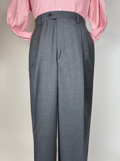 Pantaloni fresco lana grigio antracite anni '80 - tg. 52