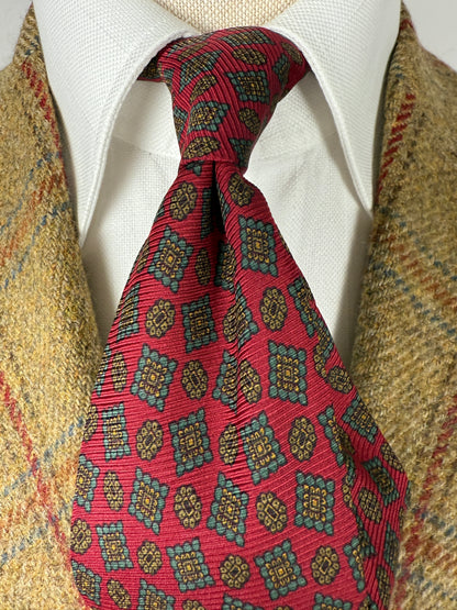 Cravatta Balenciaga in seta cannettata rosso fantasia