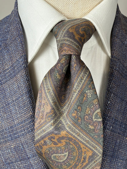 Cravatta Valentino shantung paisley geometrico lilla