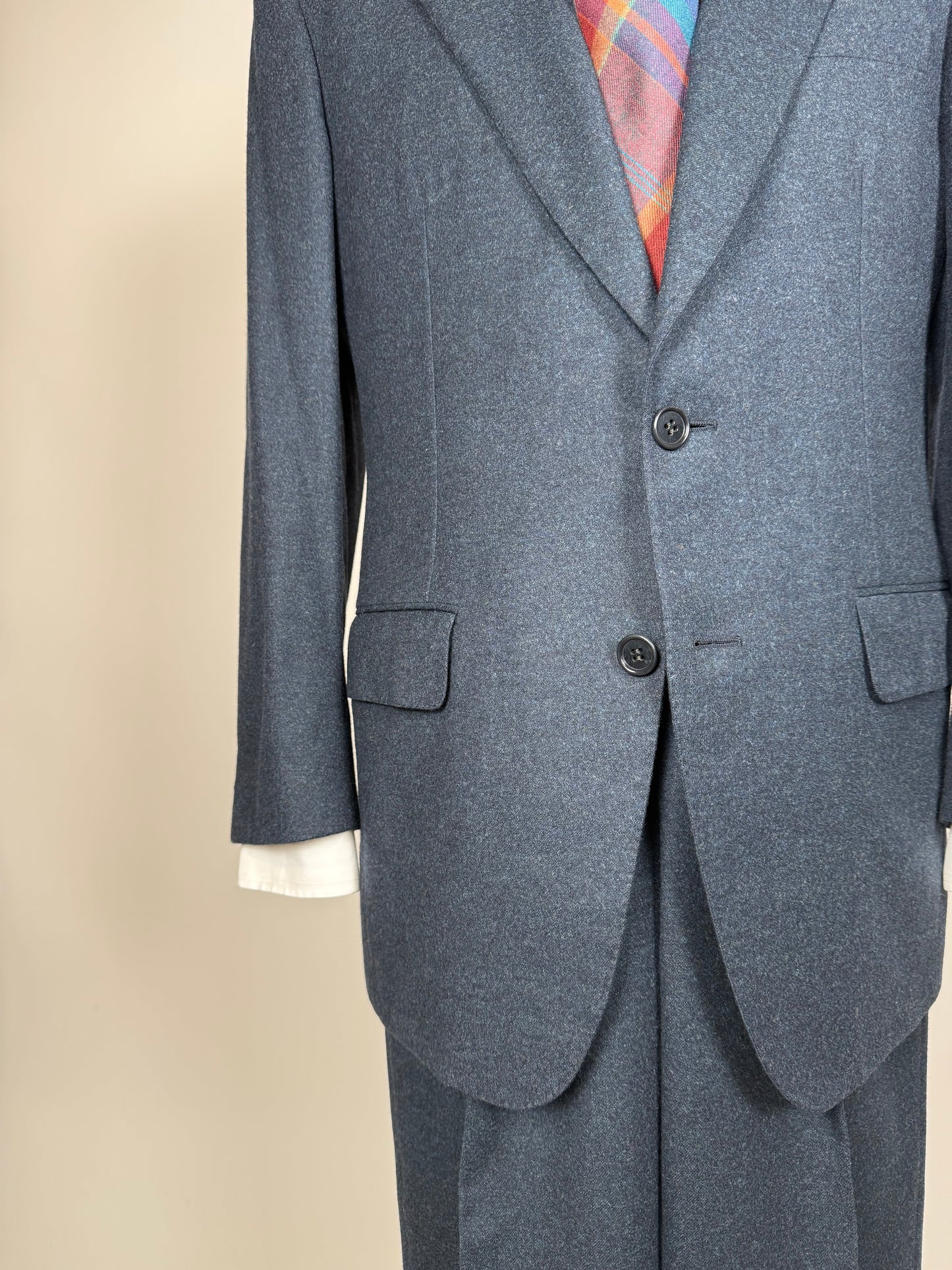Completo anni ‘80 tessuto Loro Piana flanella lana e cashmere - tg. 50