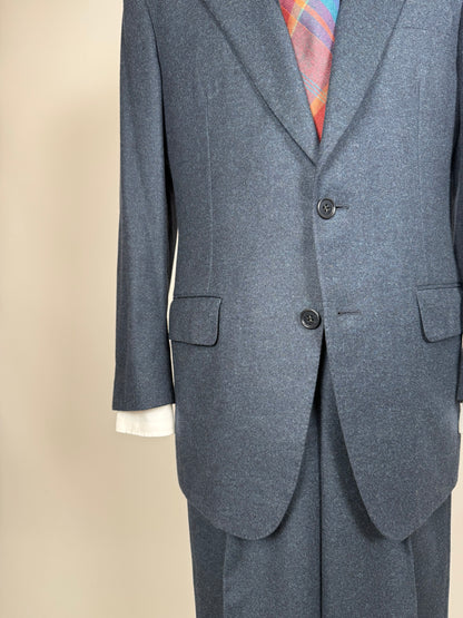 Completo anni ‘80 tessuto Loro Piana flanella lana e cashmere - tg. 50