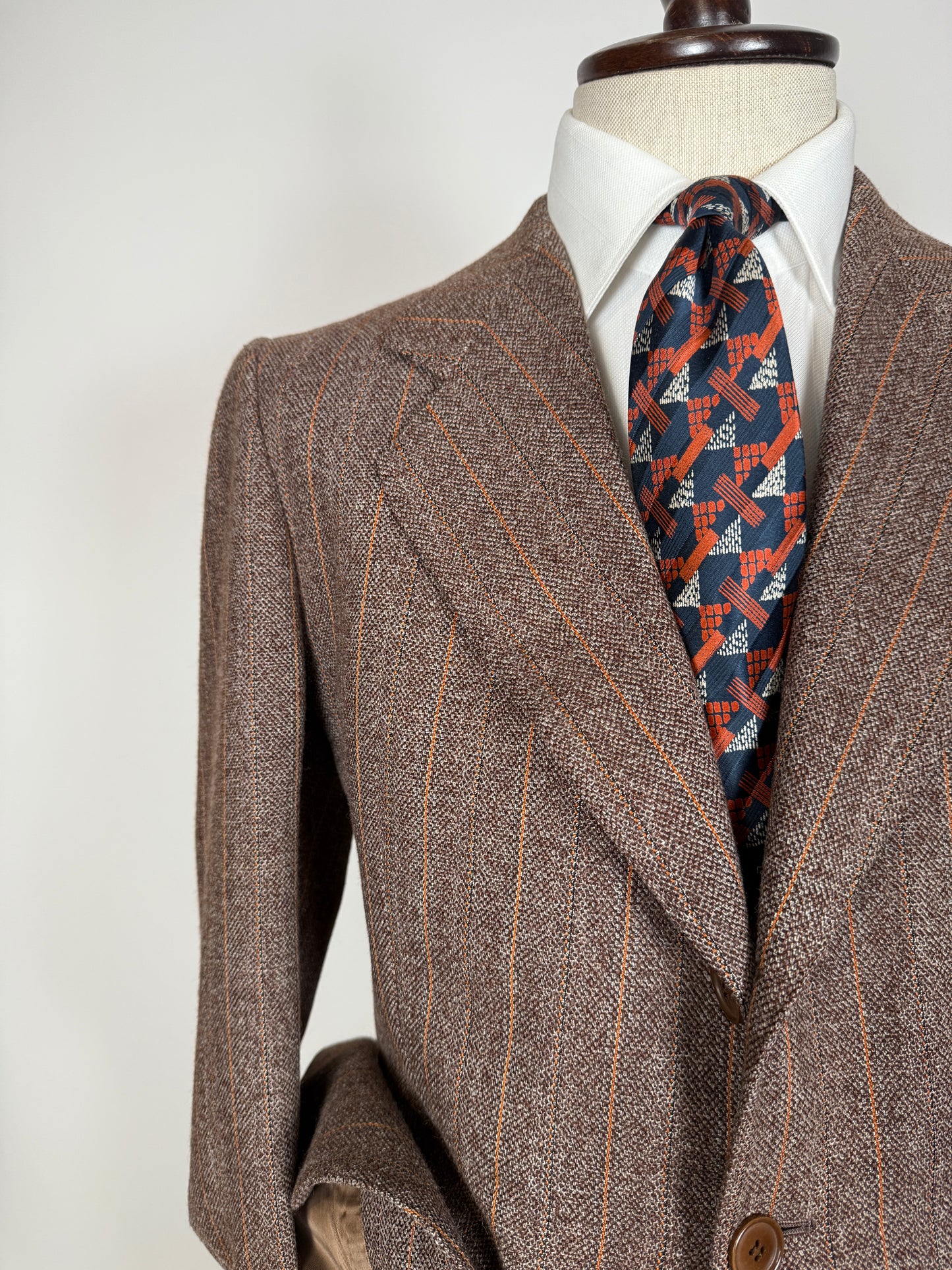 Completo anni ‘70 tweed marrone - tg. 50