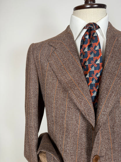 Completo anni ‘70 tweed marrone - tg. 50