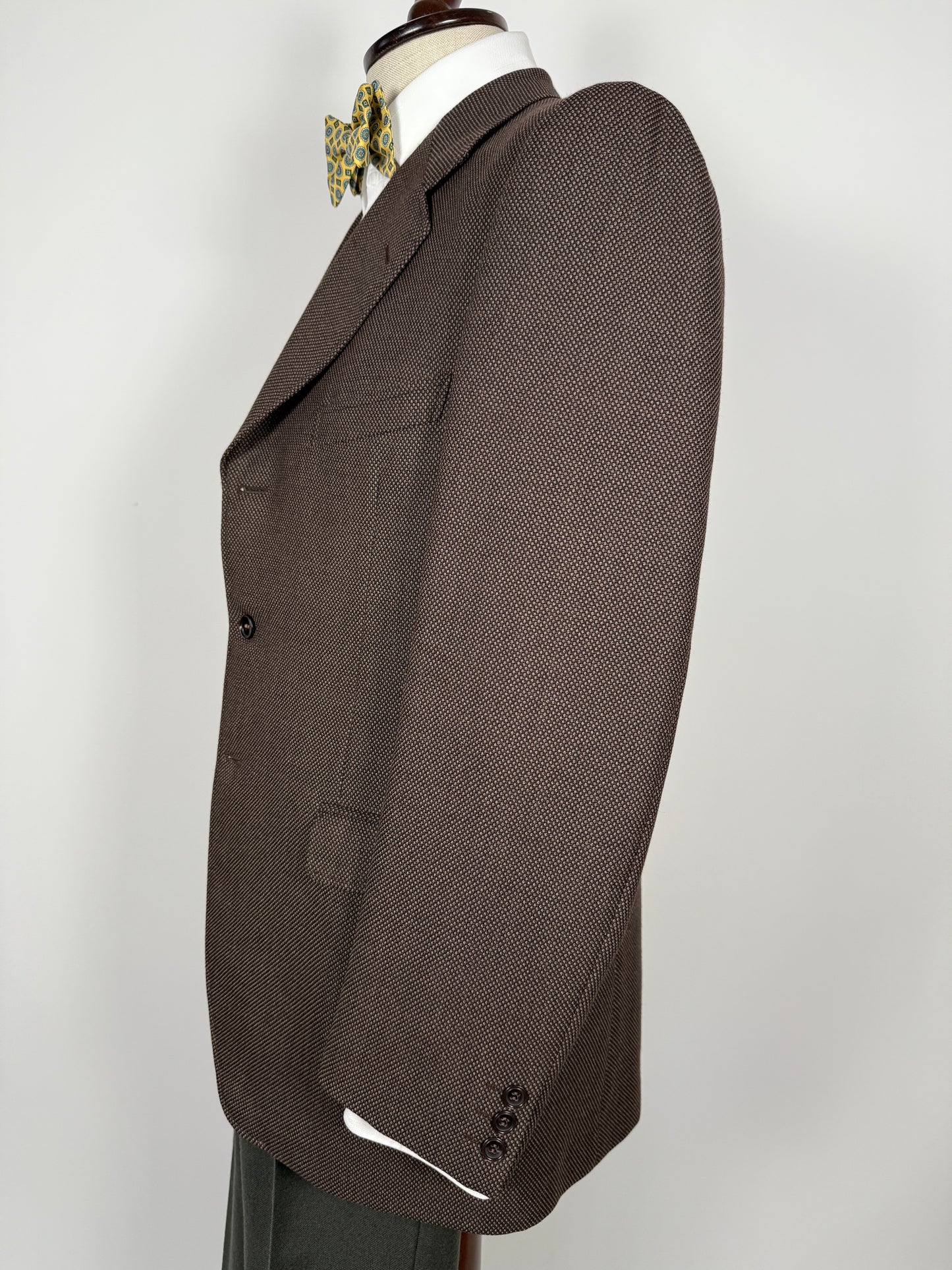 Giacca anni ‘60 marrone in lana occhio di pernice - tg. 50