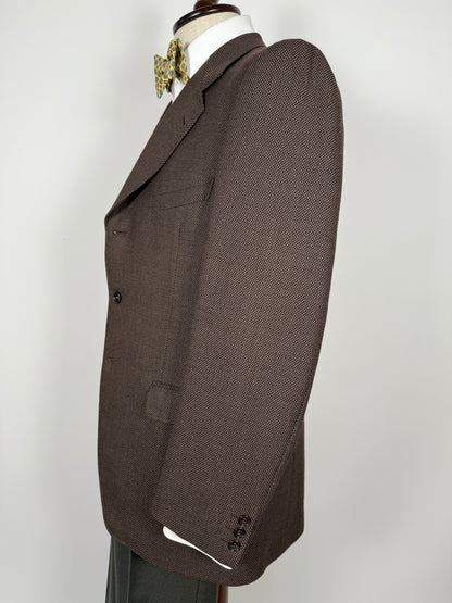 Giacca anni ‘60 marrone in lana occhio di pernice - tg. 50