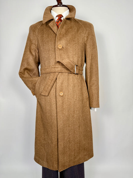 Cappotto raglan anni ‘70/‘80 marrone spigato - tg. 44-48