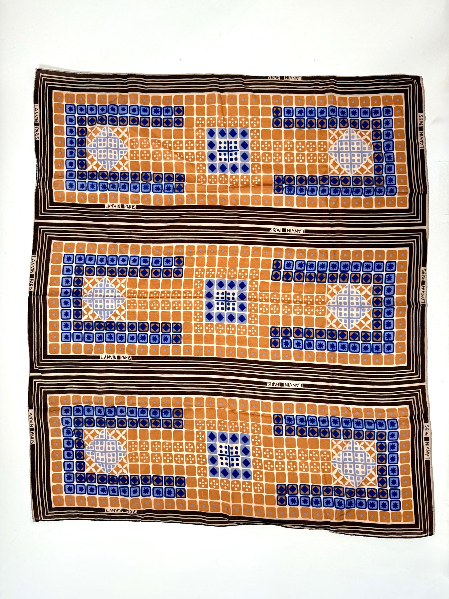 Sciarpa/foulard Lanvin anni ‘70 fantasia optical geometrica