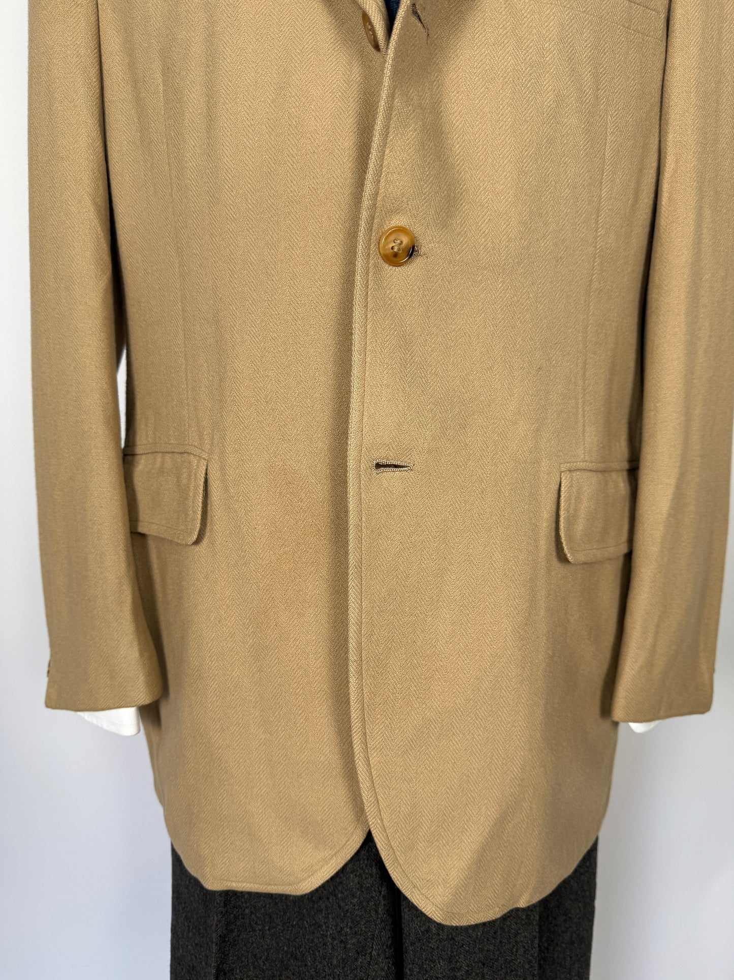 Giacca americana anni ‘60/‘70 in puro cashmere spinato - tg. 52