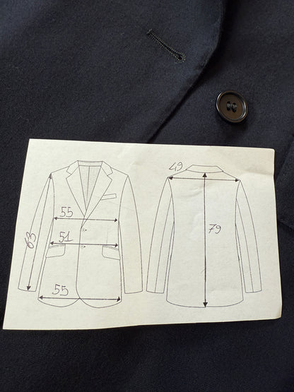 Giacca doppiopetto anni ‘80 flanella blu - tg. 50