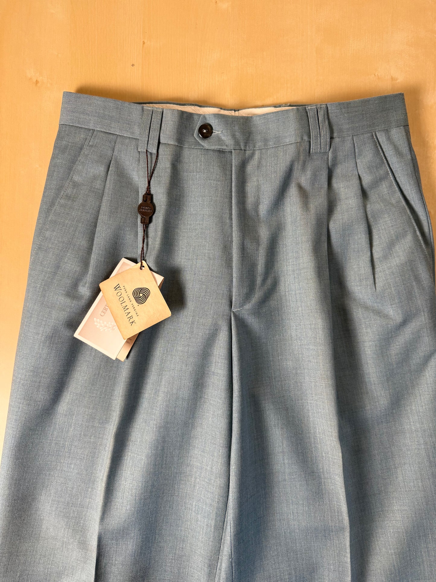 Pantaloni fresco lana carta da zucchero anni '80 (NOS) - tg. 46