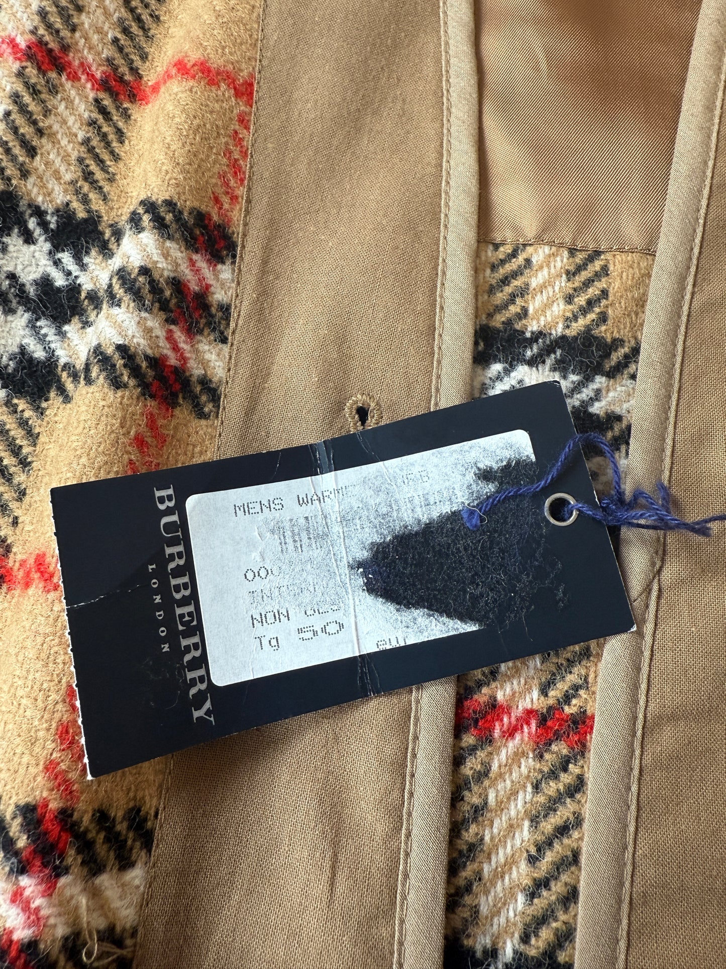 Burberry, warmer interno in pura lana per trench e impermeabili (nuovo) - tg. 50