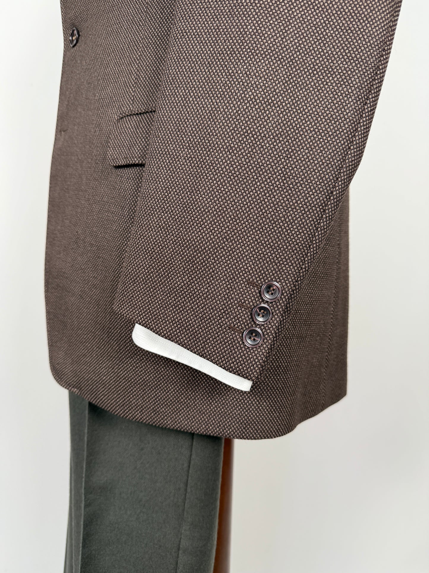 Giacca anni ‘60 marrone in lana occhio di pernice - tg. 50