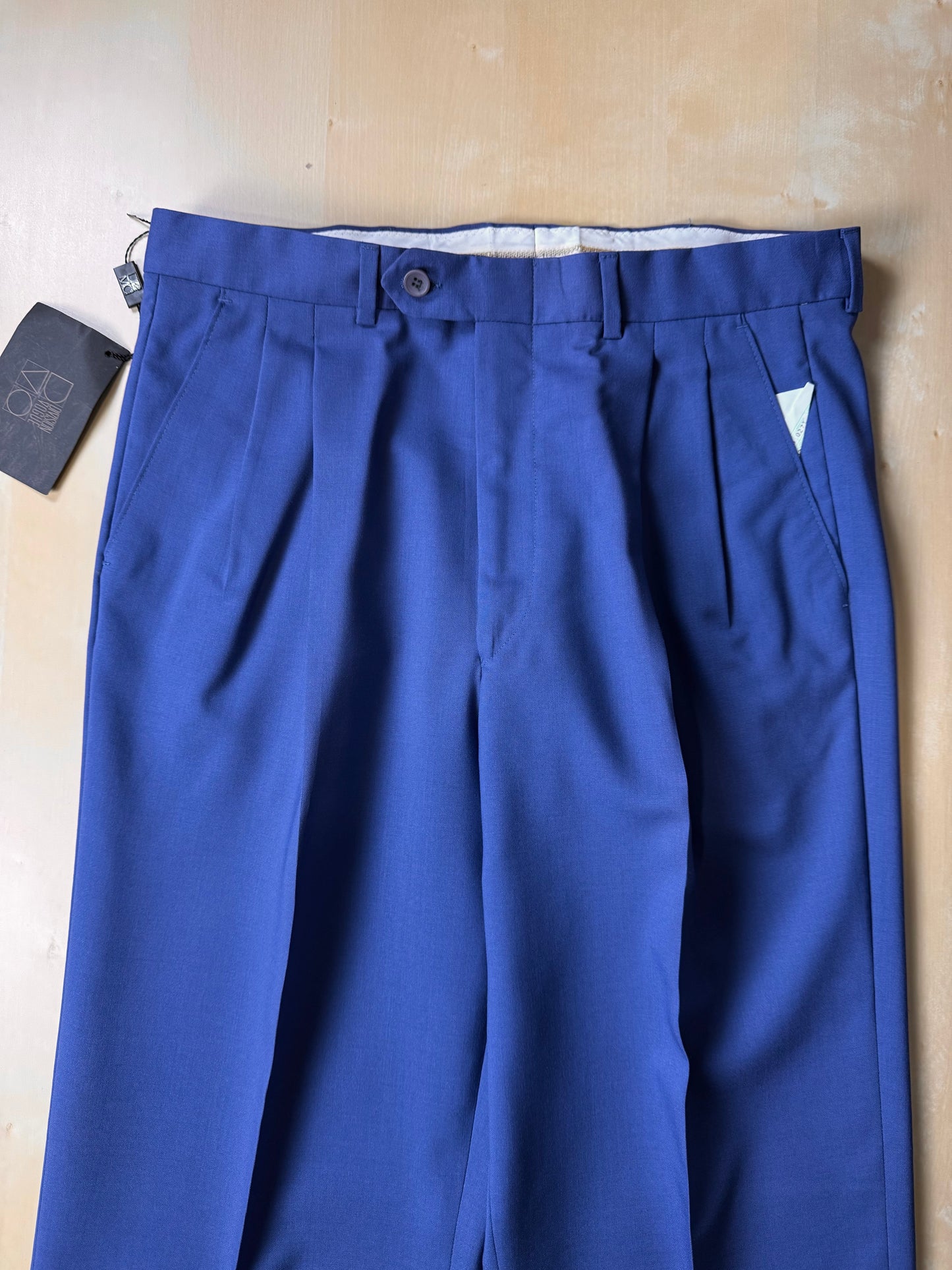 Pantaloni fresco lana blu china anni ‘80 (NOS) - tg. 46/48