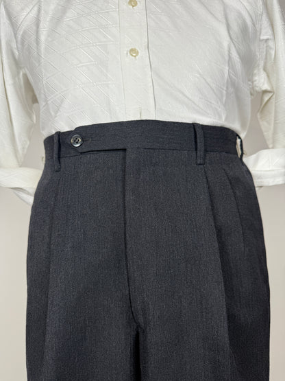 Completo su misura De Paz anni ‘70/‘80 antracite spigato - tg. 46/48