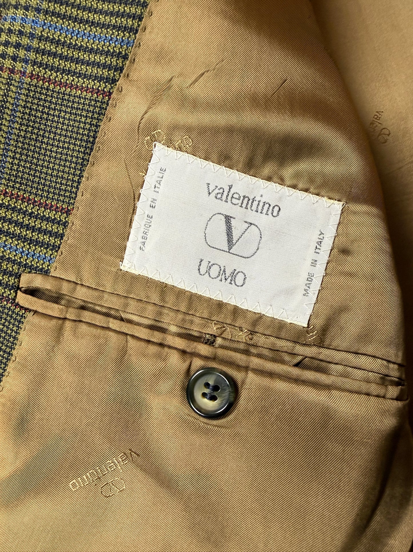 Giacca Valentino anni ‘80 hopsack principe di Galles verde - tg. 50/52