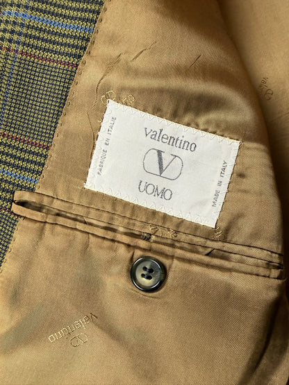 Giacca Valentino anni ‘80 hopsack principe di Galles verde - tg. 50/52