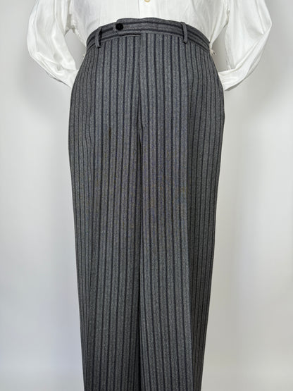 Pantalone anni ‘70 grigio a righe (morning dress) - tg. 44/46