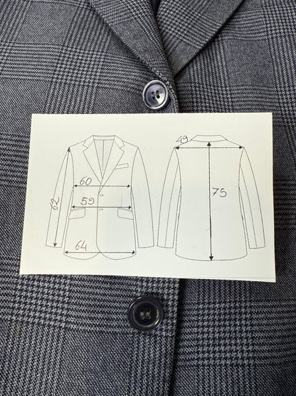 Giacca + panciotto sartoriali anni ‘70 principe di Galles - tg. 54 drop basso