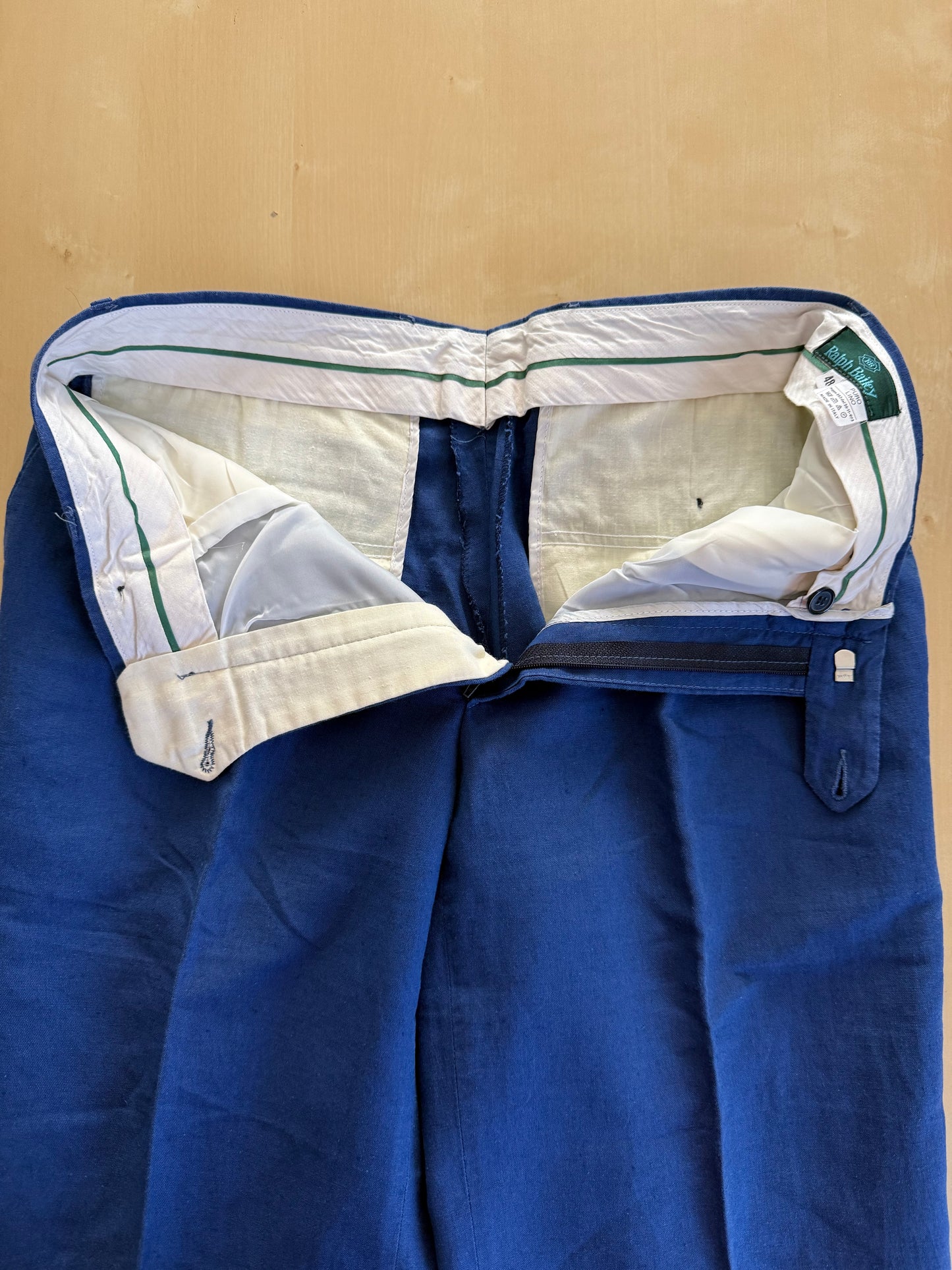 Pantaloni in lino anni '80 blu cobalto - tg. 46