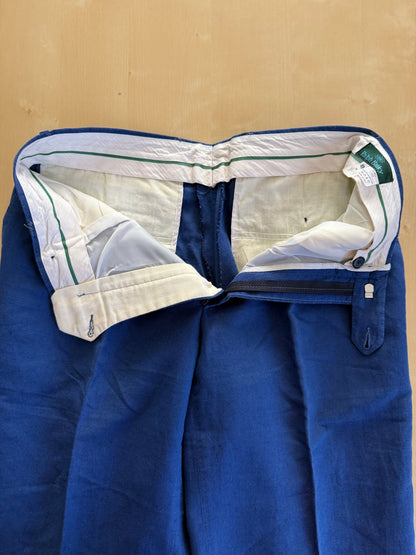 Pantaloni in lino anni '80 blu cobalto - tg. 46