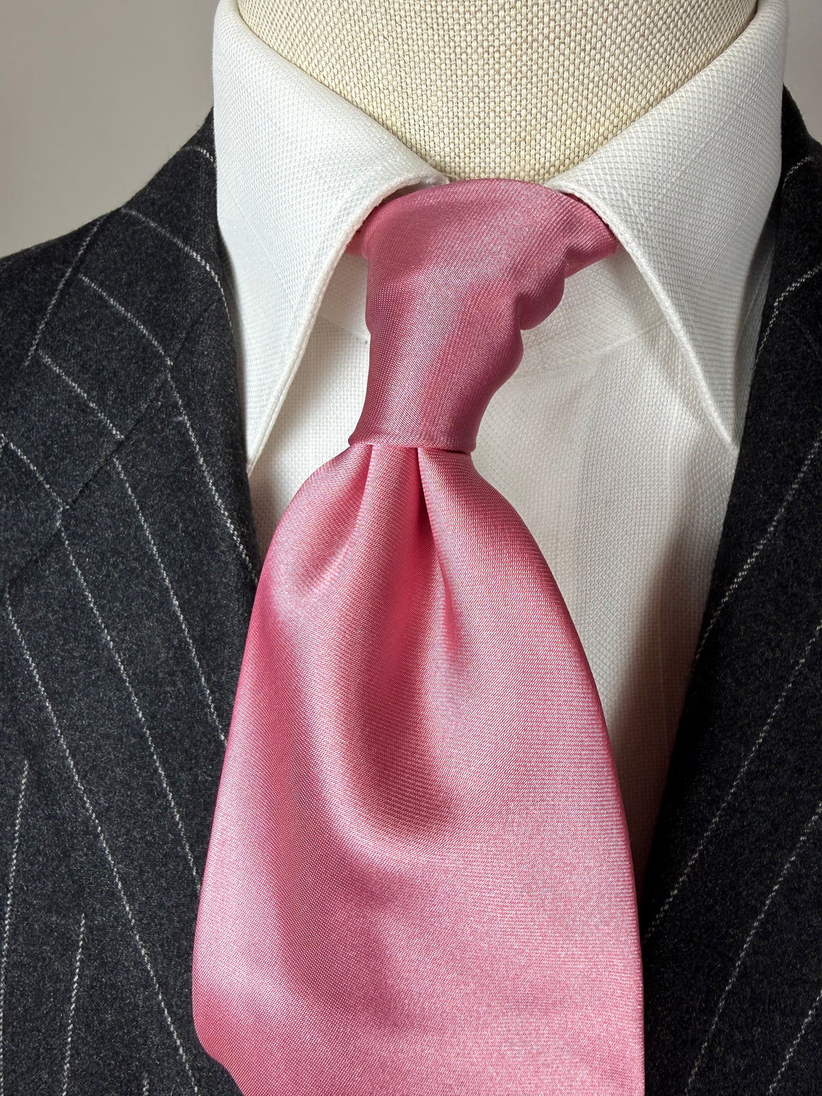 Cravatta Etro raso rosa tinta unita