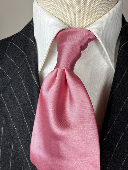 Cravatta Etro raso rosa tinta unita