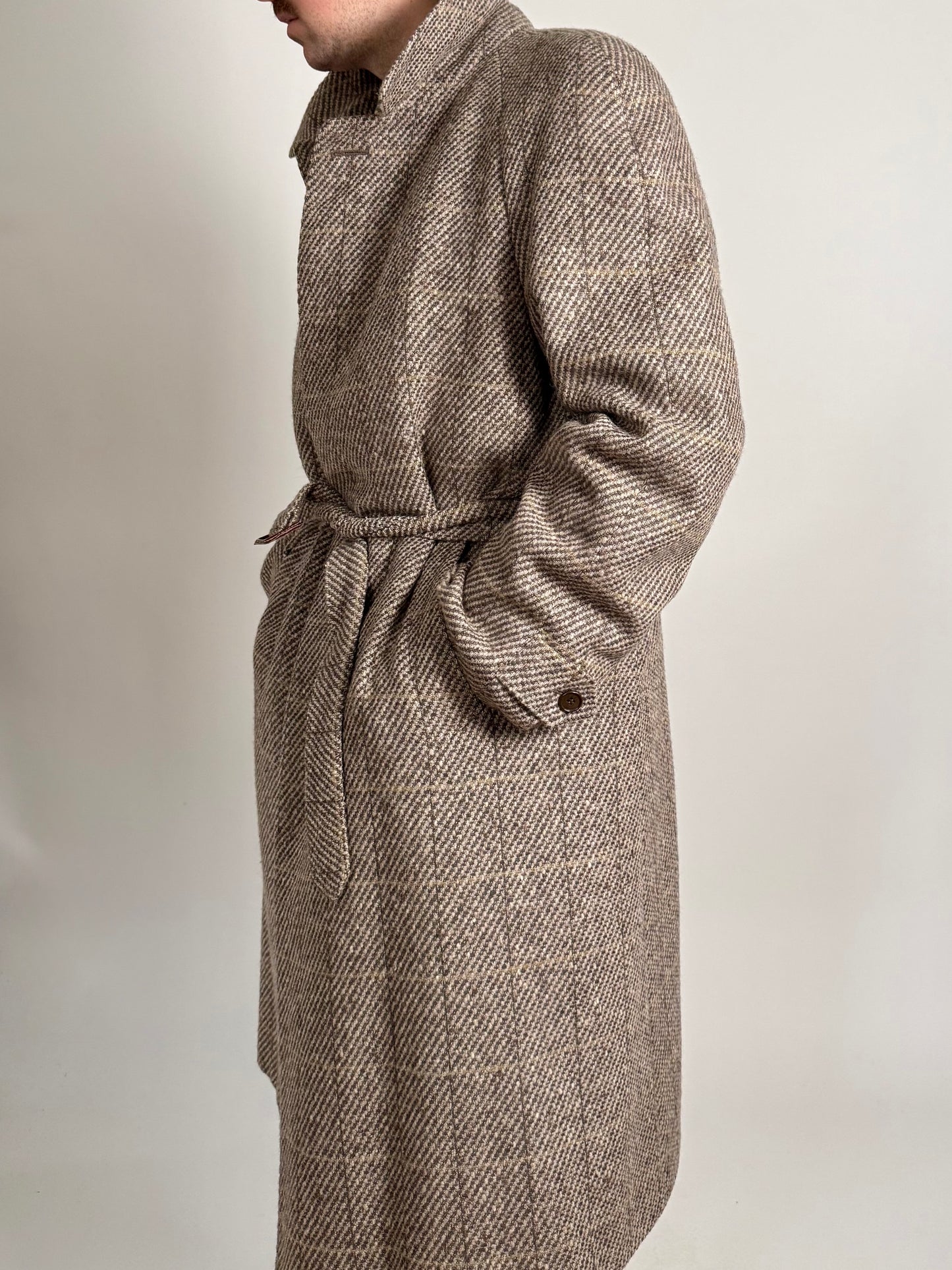 Cappotto raglan anni ‘80 tweed finestrato - tg. 54-56