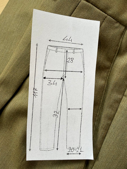 Pantaloni fresco lana verde oliva anni '80 (NOS) - tg. 50