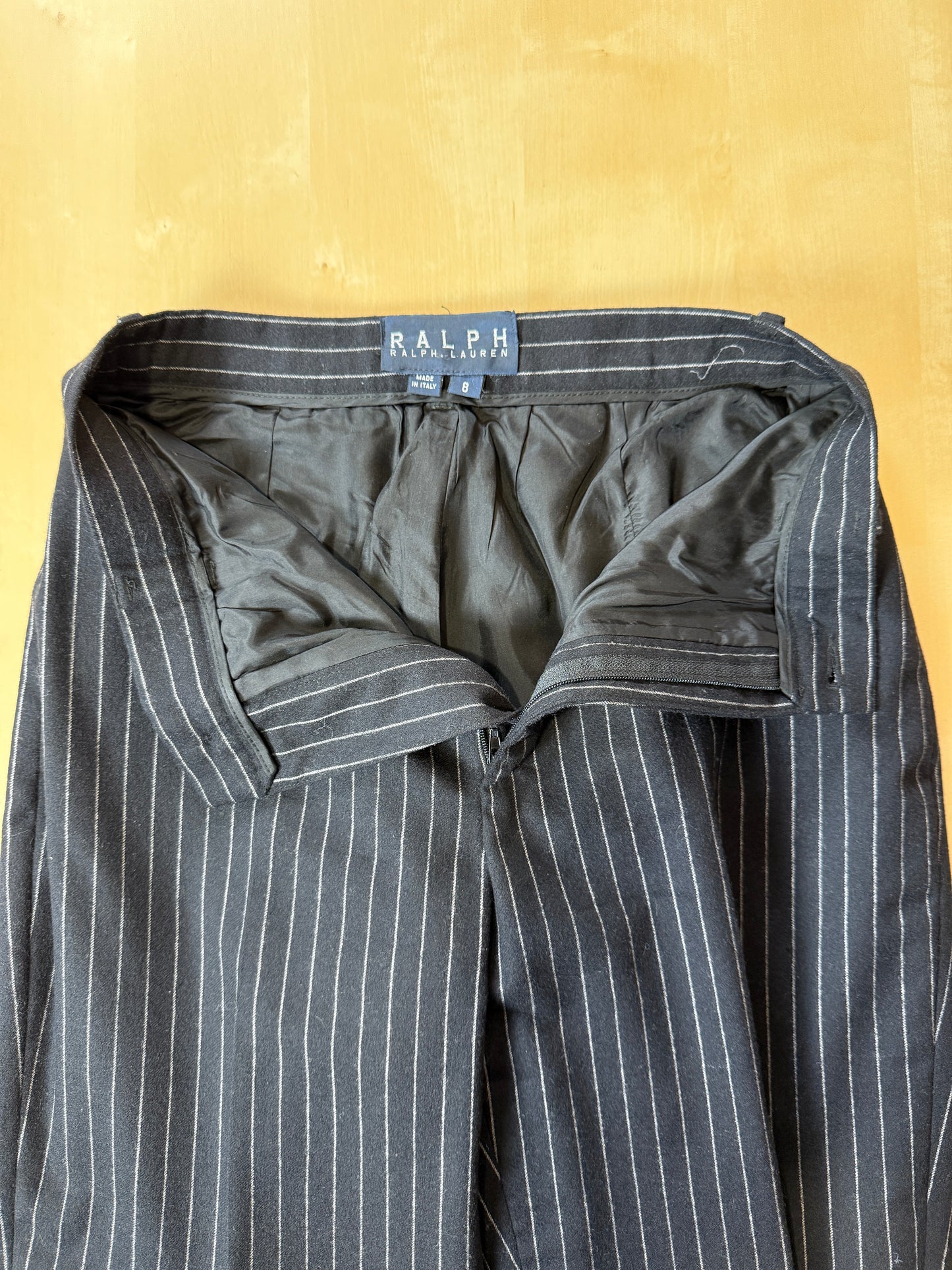 Tailleur Ralph Lauren gessato taglio maschile in lana e cashmere - tg. 40