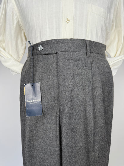Pantaloni anni ‘80 flanella grigio medio (NOS) - tg. 46