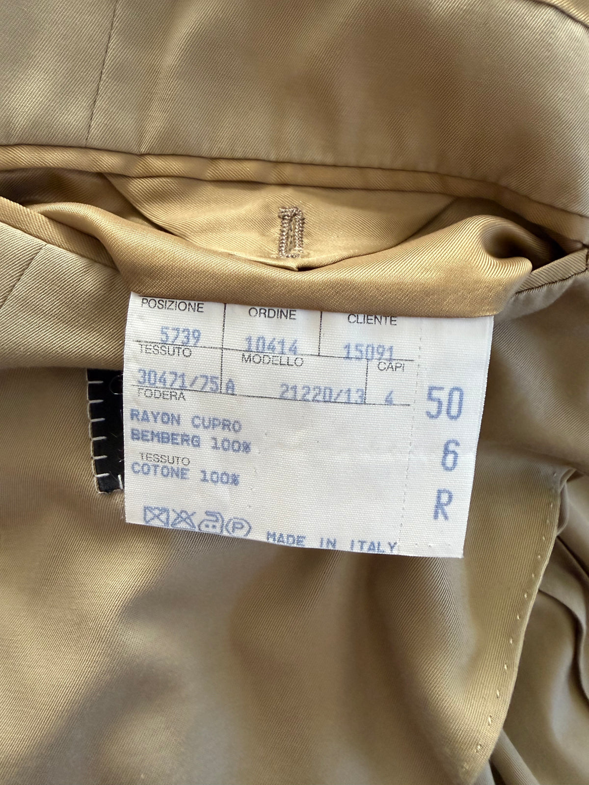 Completo Canali anni '90 twill di cotone beige - tg. 50