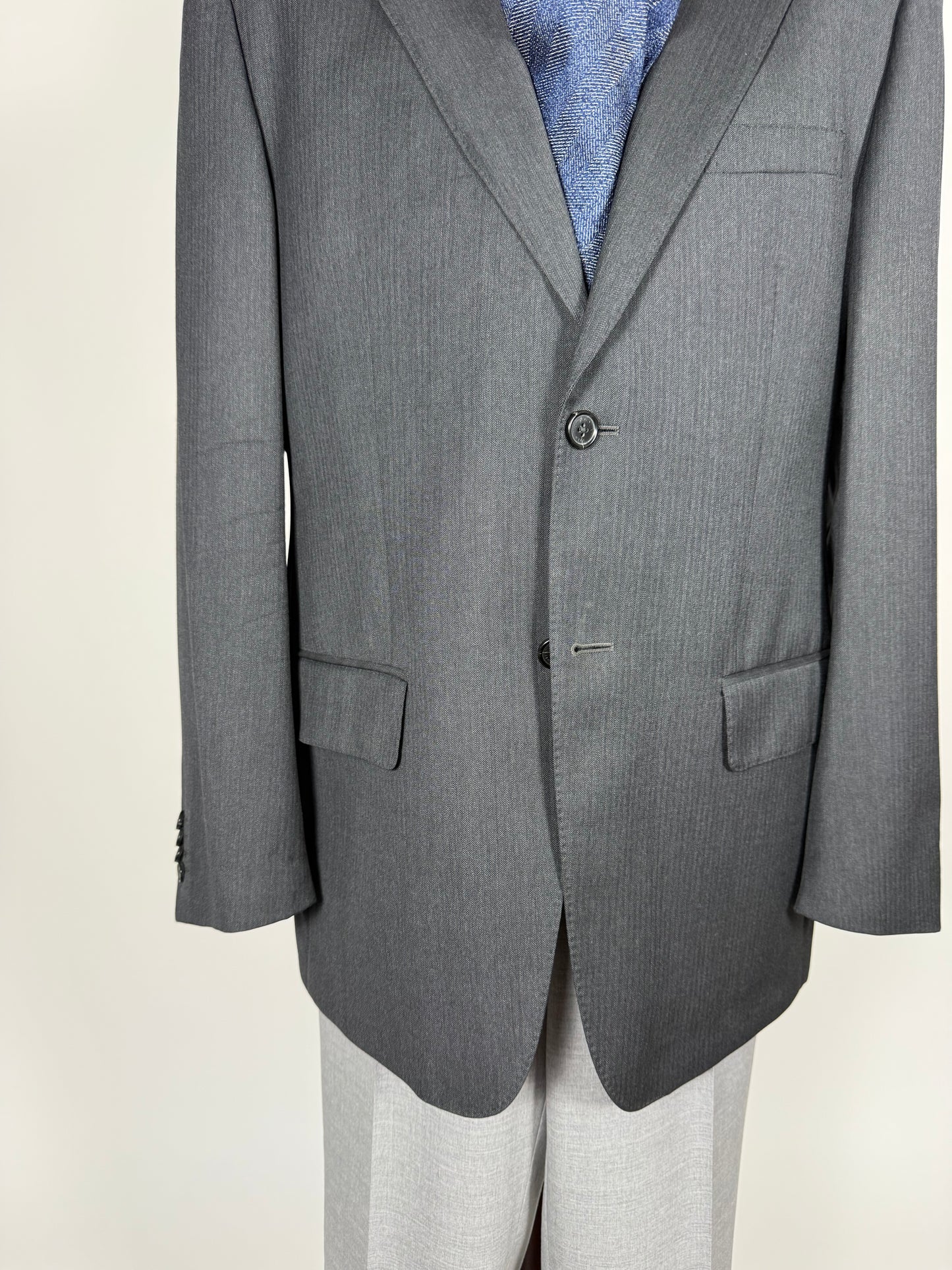 Giacca Valentino lana pettinata grigio spigato - tg. 52