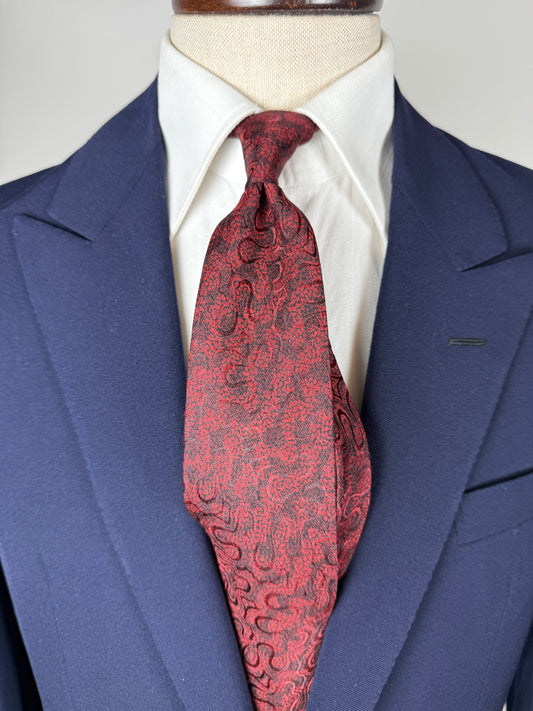 Cravatta Valentino nero e rosso jacquard