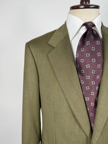 Completo anni ‘80 verde oliva lana pettinata E. Zegna - tg. 48/50