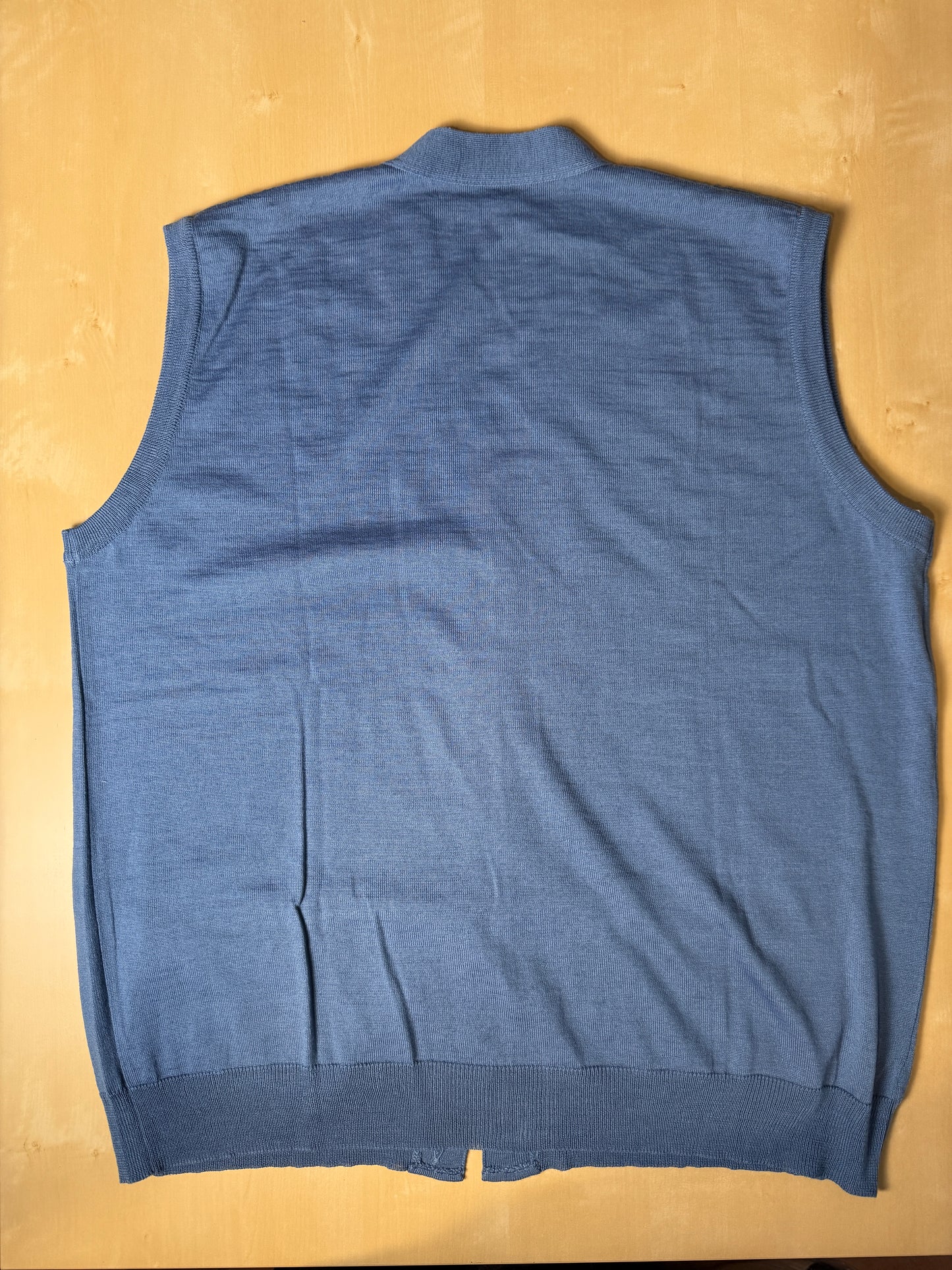 Gilet smanicato in pura lana merino blu cobalto (nuovo) - tg. XXL