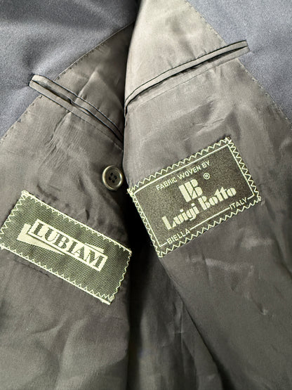 Giacca doppiopetto anni ‘80 flanella blu - tg. 50/52