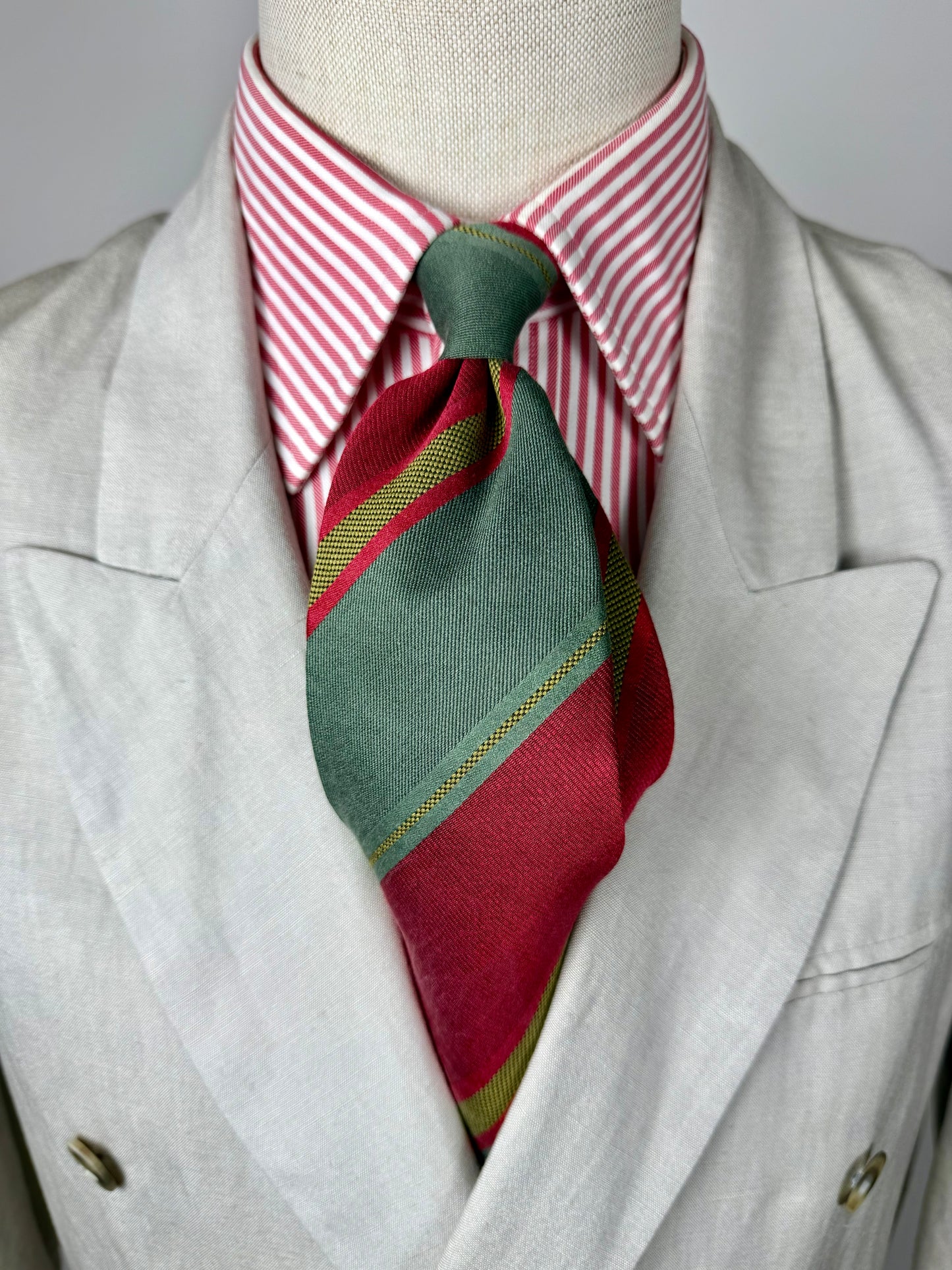 Cravatta Armani regimental vintage rosso verde